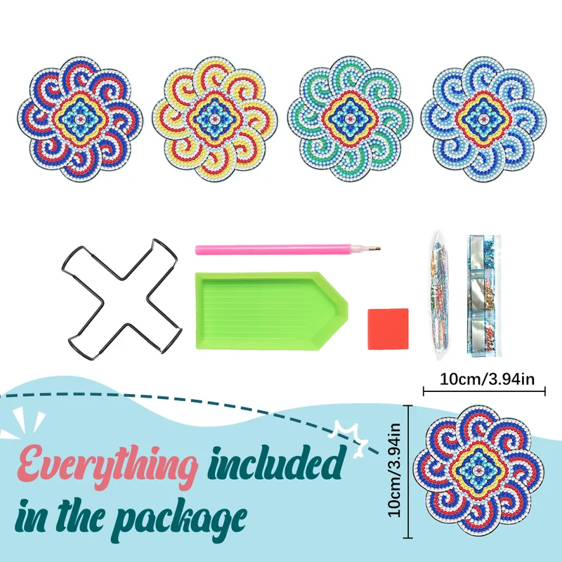 Diamond Crafts Coasters Diamond Painting Coasters (Mandala) - Image 7