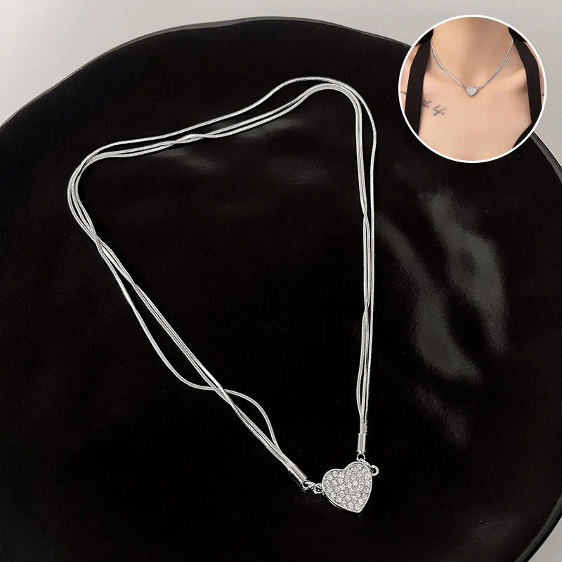 Diamond-Set Magnetic Heart Pendant - Image 3