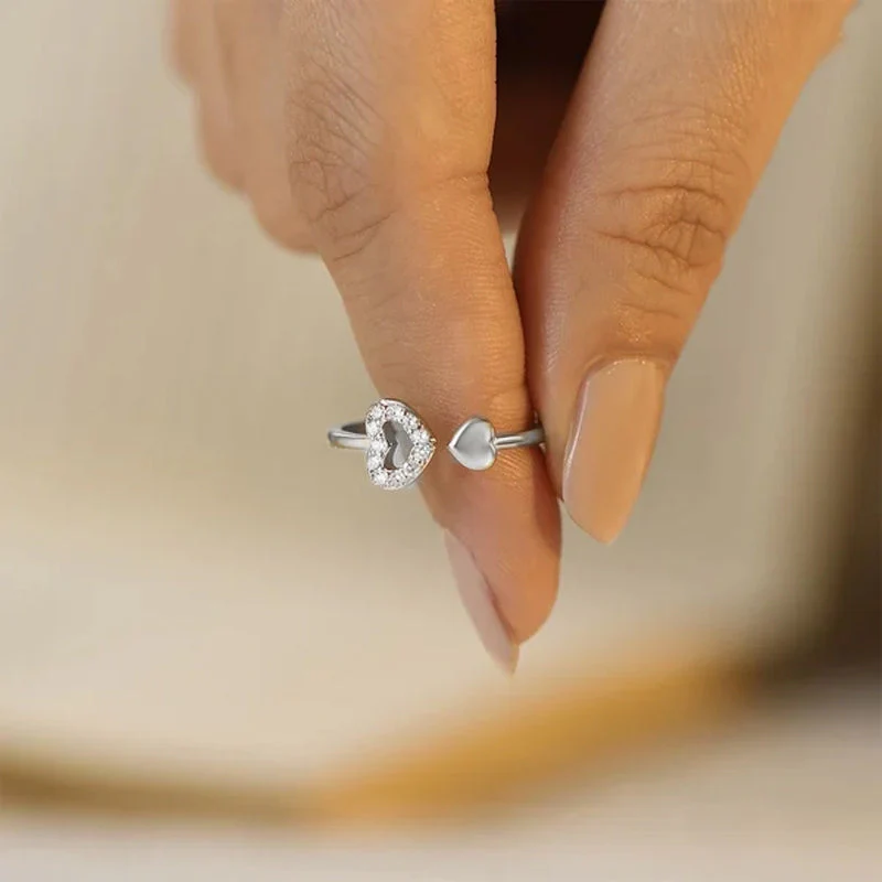 Double Heart Cutout Ring - Image 3