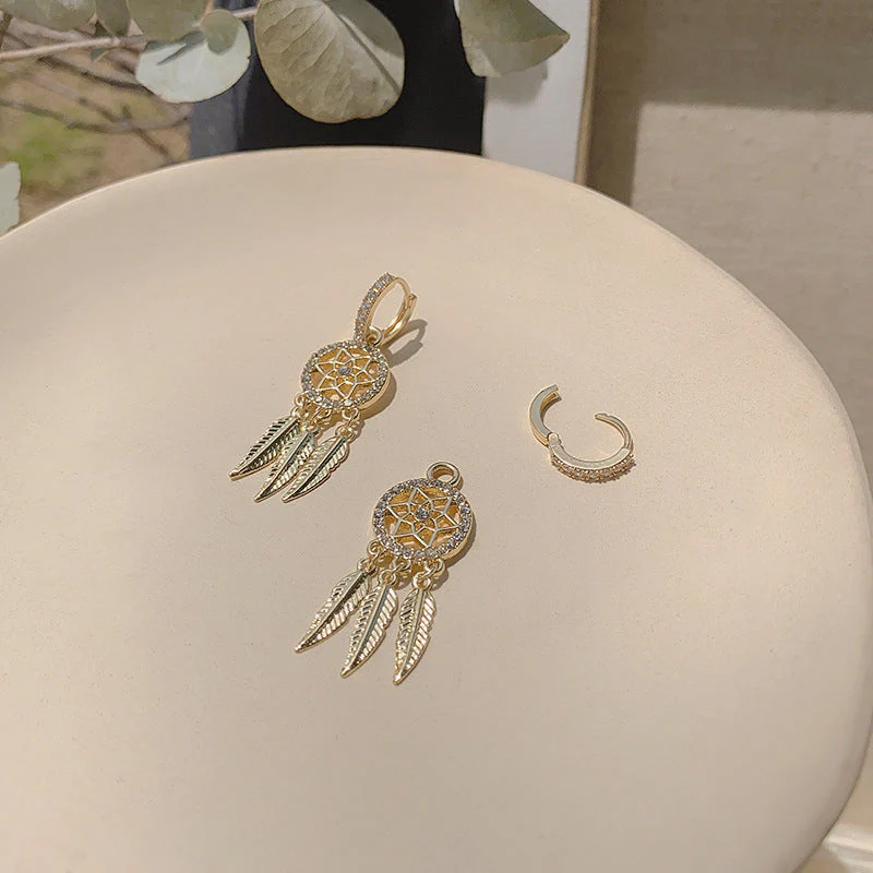 Dreamcatcher Crystal Charm Earrings - Image 7