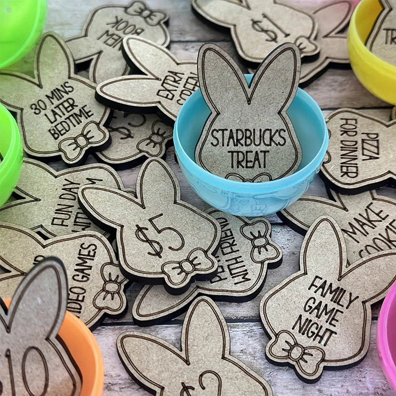 Easter Egg Stuffing Wooden Rabbit Token - Image 6
