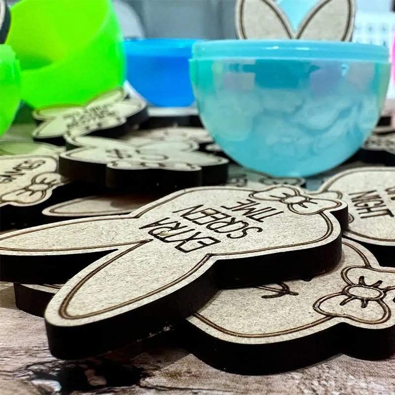 Easter Egg Stuffing Wooden Rabbit Token - Image 7