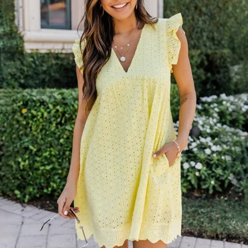 Elegant Lace Hollow Dress - Image 10