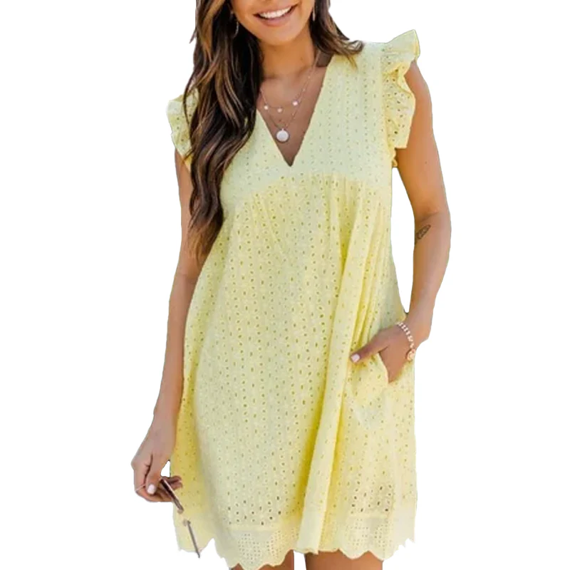 Elegant Lace Hollow Dress - Image 4