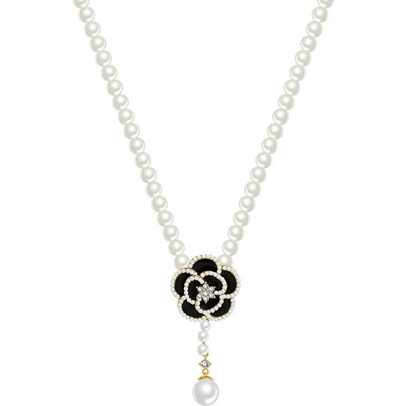 Elegant Pearl Camellia Necklace - Image 12