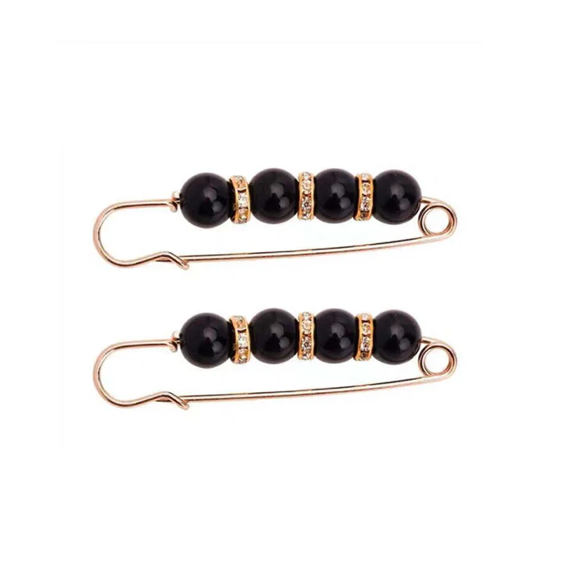 Fancy Rhinestones Pearls Safety Pin Brooch - Image 10
