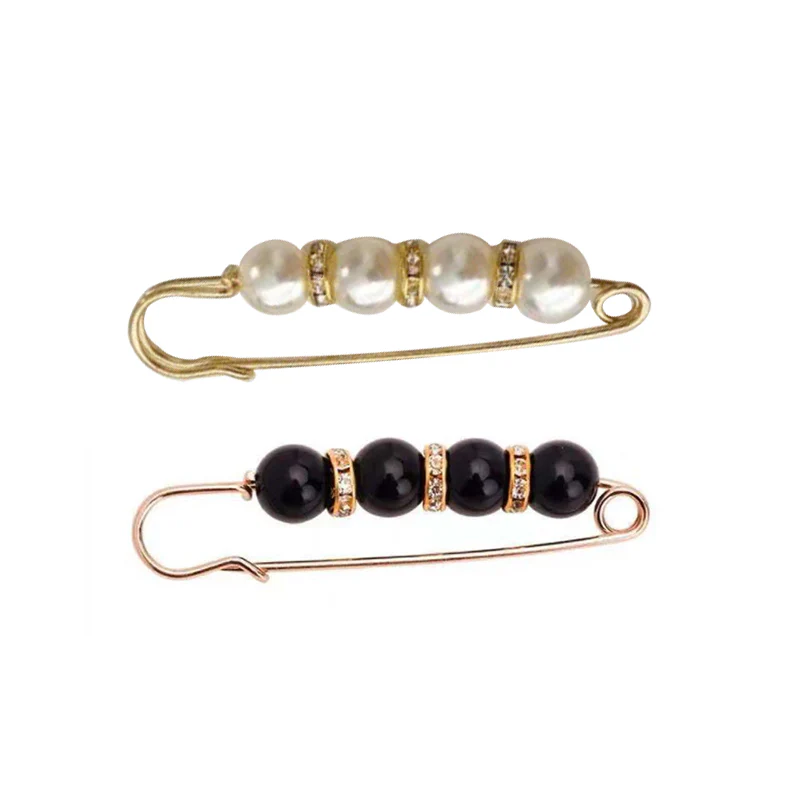 Fancy Rhinestones Pearls Safety Pin Brooch - Image 12