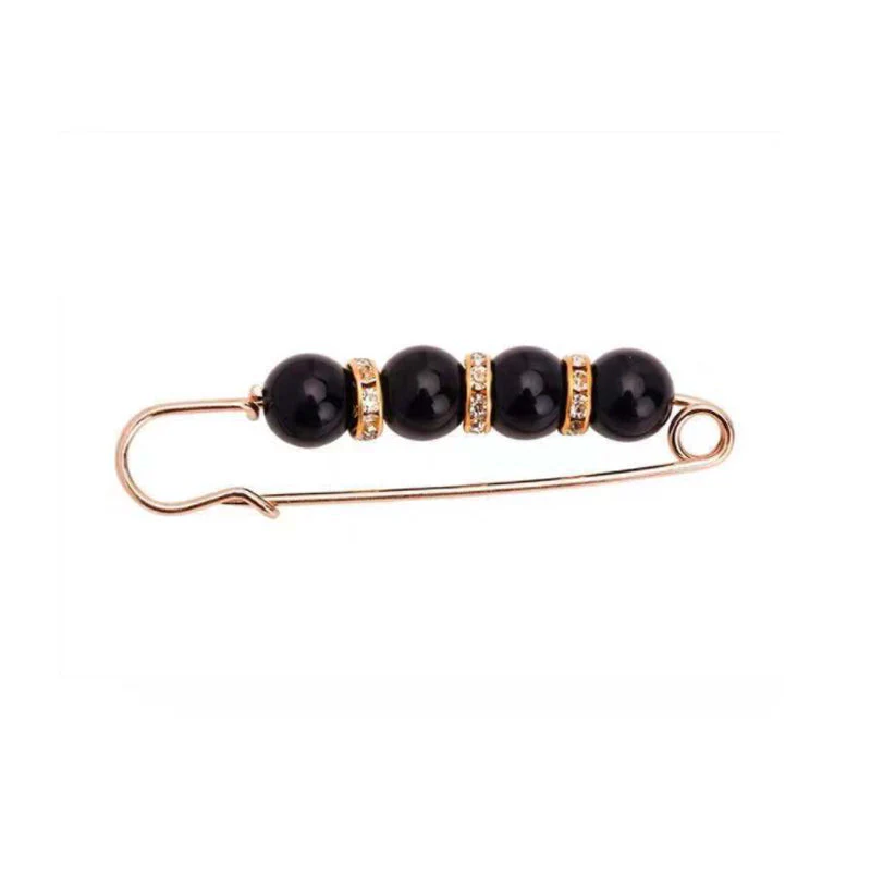 Fancy Rhinestones Pearls Safety Pin Brooch - Image 8