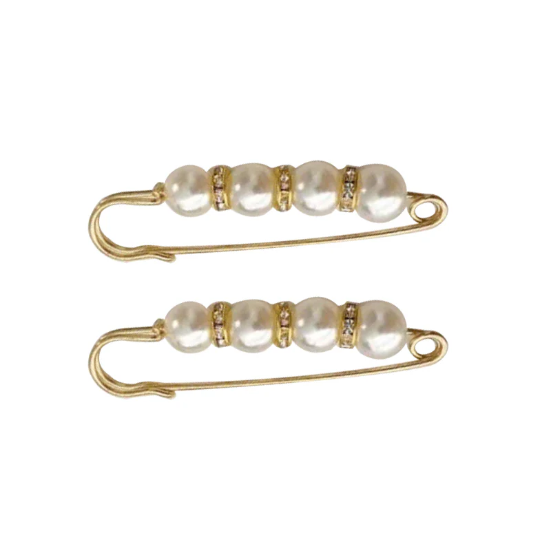 Fancy Rhinestones Pearls Safety Pin Brooch - Image 9