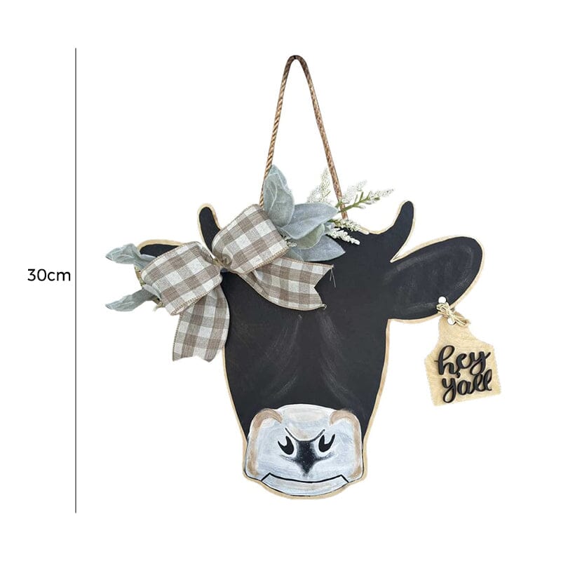 Farmhouse Cow Head Welcome Wreath - Image 10
