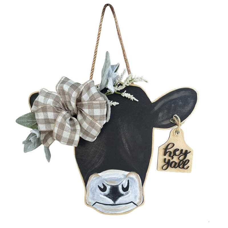 Farmhouse Cow Head Welcome Wreath - Image 11