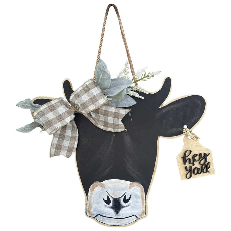 Farmhouse Cow Head Welcome Wreath - Image 12
