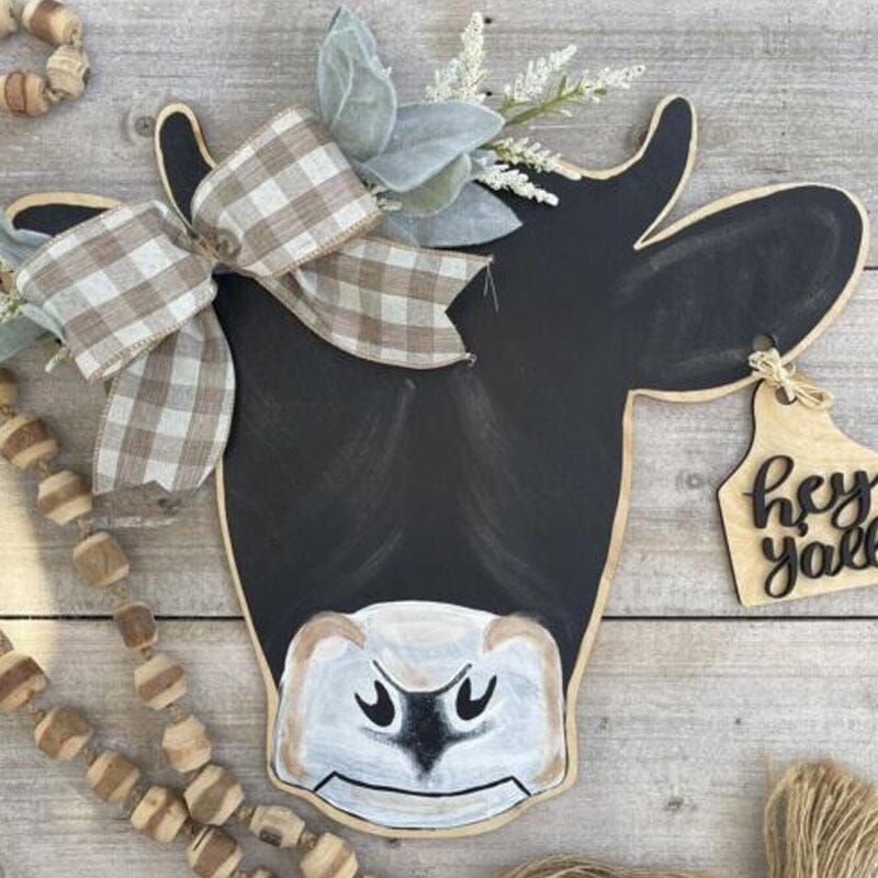 Farmhouse Cow Head Welcome Wreath - Image 4