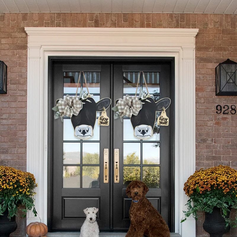 Farmhouse Cow Head Welcome Wreath - Image 8