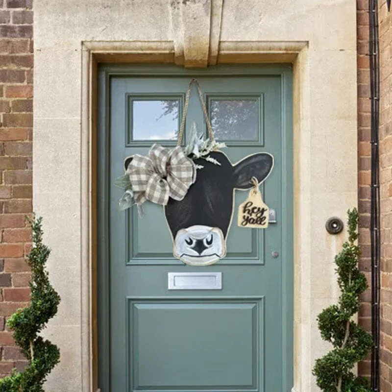 Farmhouse Cow Head Welcome Wreath - Image 9