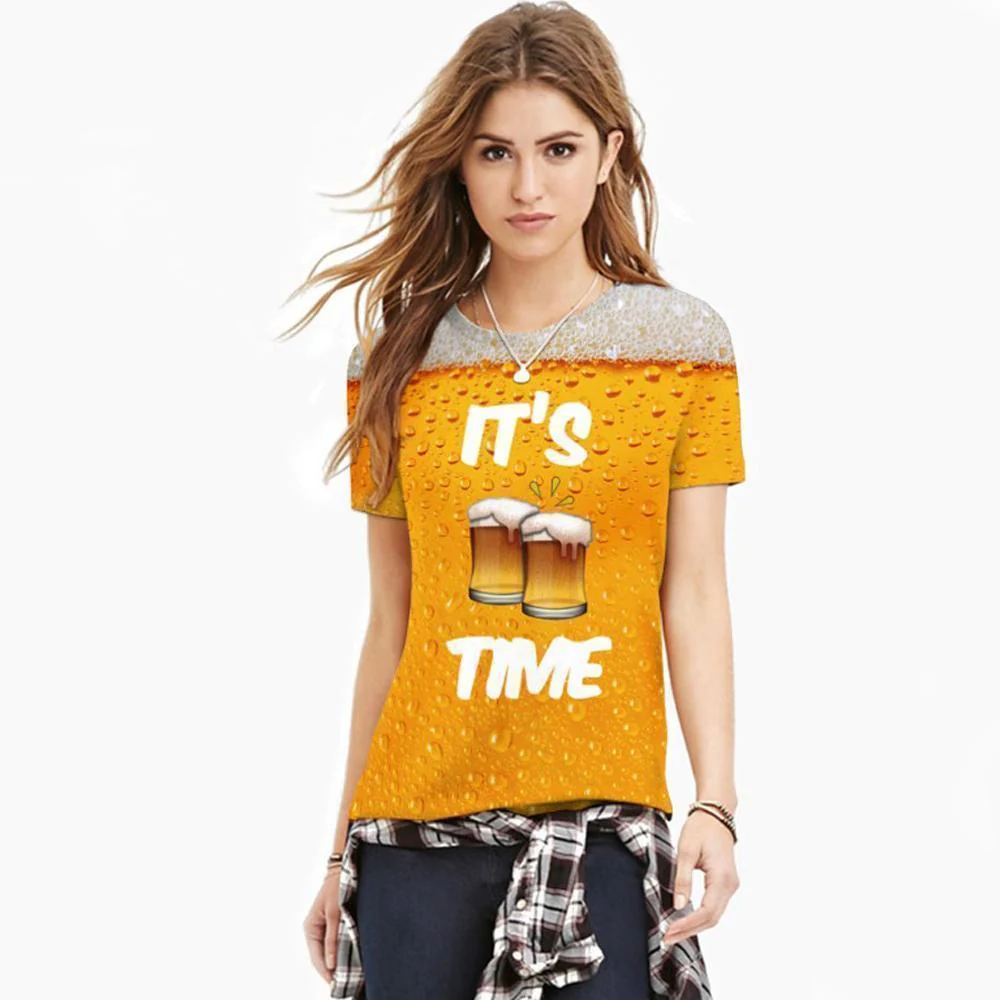 Fashion 3D Print Beer Bubble Short Sleeve T-Shirt - Image 4