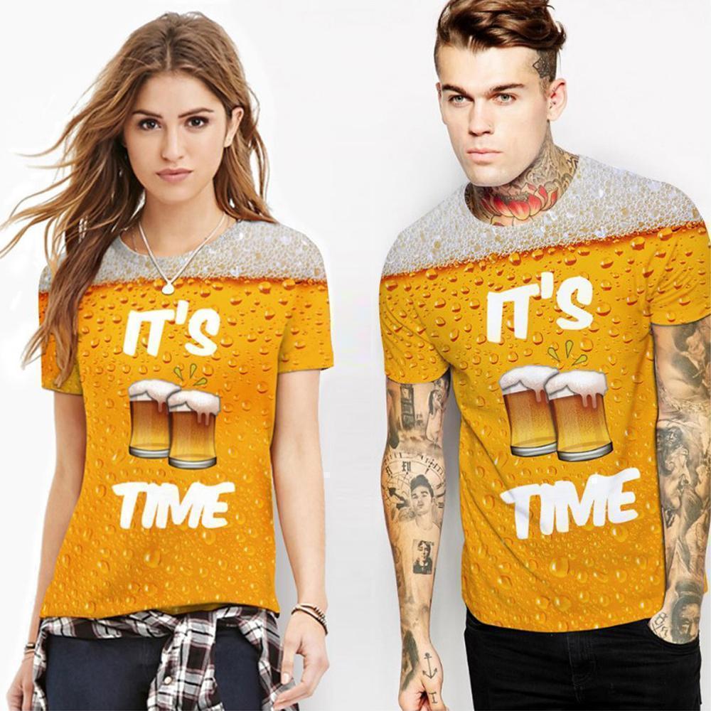 Fashion 3D Print Beer Bubble Short Sleeve T-Shirt - Image 8
