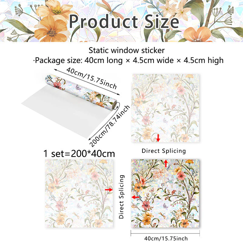 Floral Pattern Window Sticker - Image 14