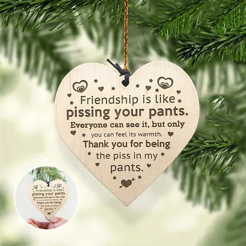 Friendship Wood Pendant Christmas Tree Decor(3pcs)