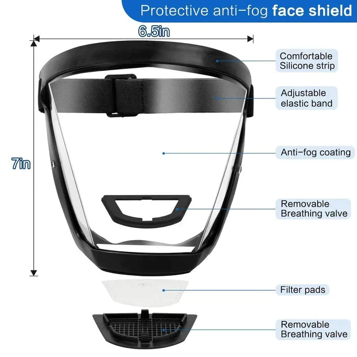 Full Face Protection Large Transparent Face Shield - Image 10