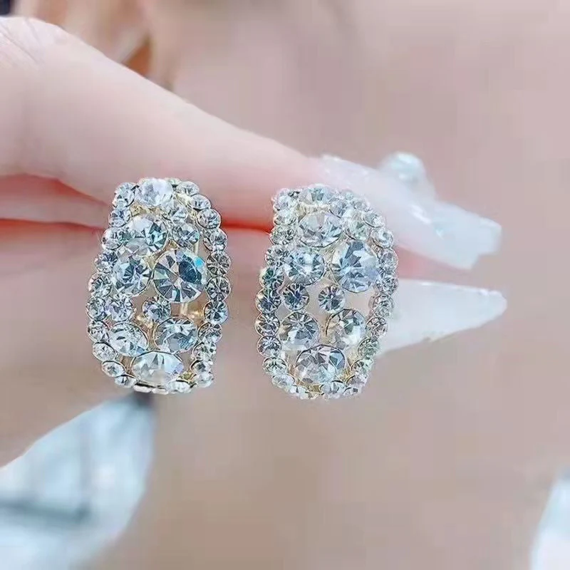 Full Flash Hollow Stud Earrings - Image 7