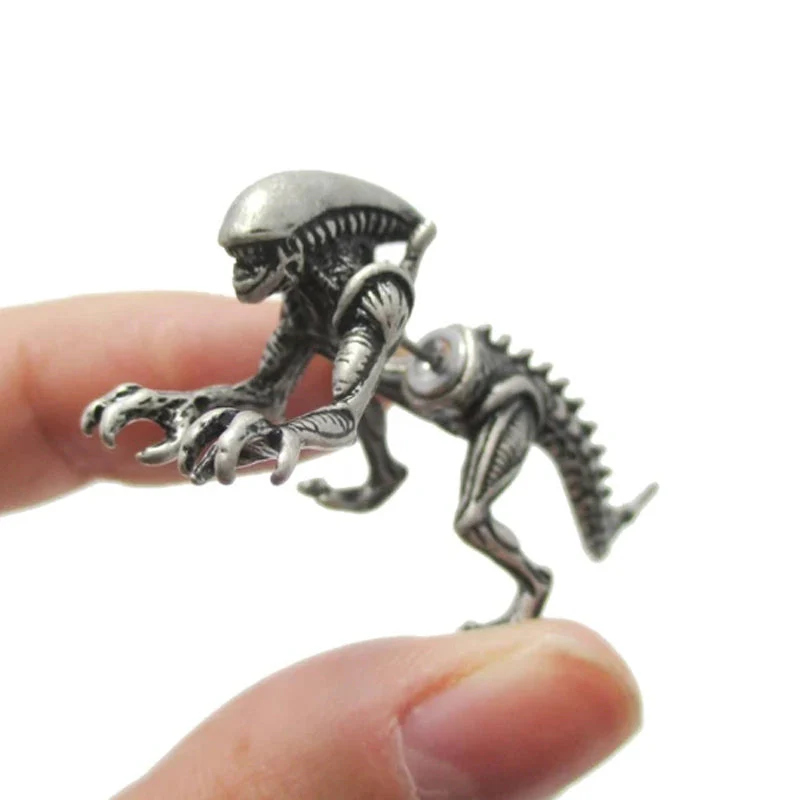Funny Punk 3D Metal Mini Dinosaur Cartilage Earring Set Creative Colorful Exaggeration Cartoon Animal Stud For Women Girls Gifts Party Cool Jewelry - Image 5
