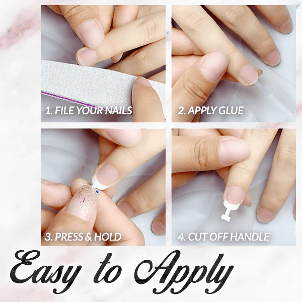 Glue-On French Manicure Nails Kit - Image 3
