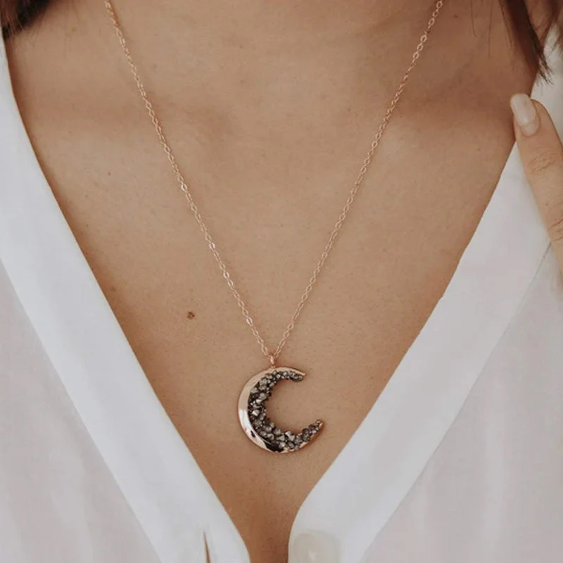 Half Crescent Moon Necklace - Image 2