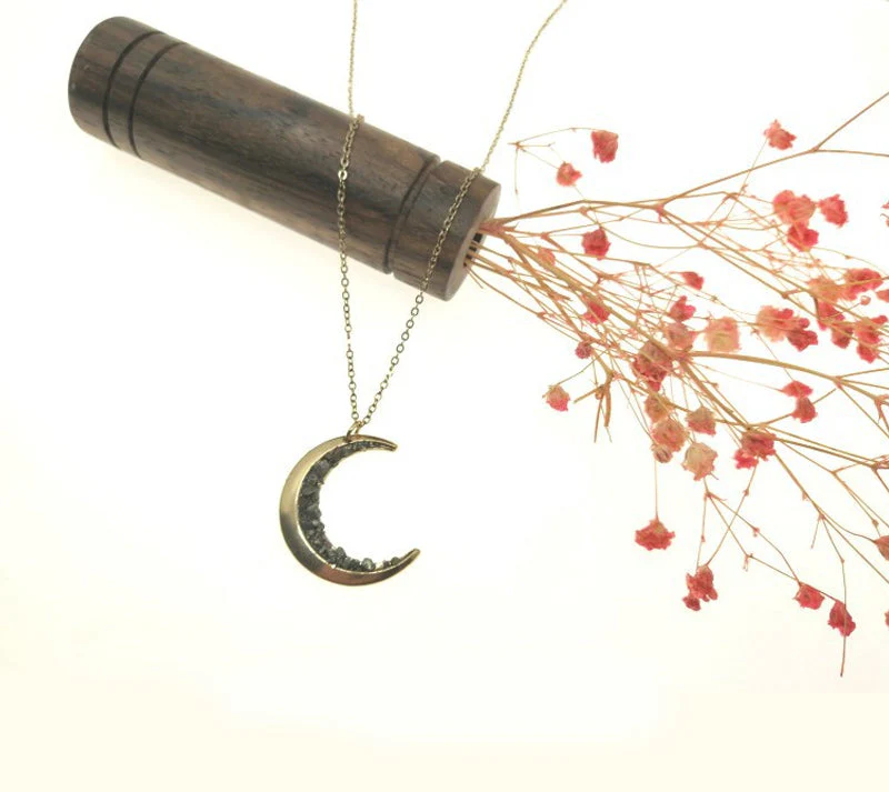 Half Crescent Moon Necklace - Image 3