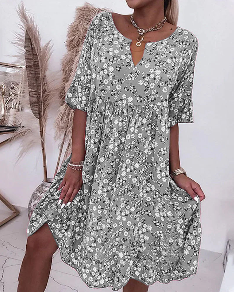 Half Sleeve Dress in Floral Print - Image 10