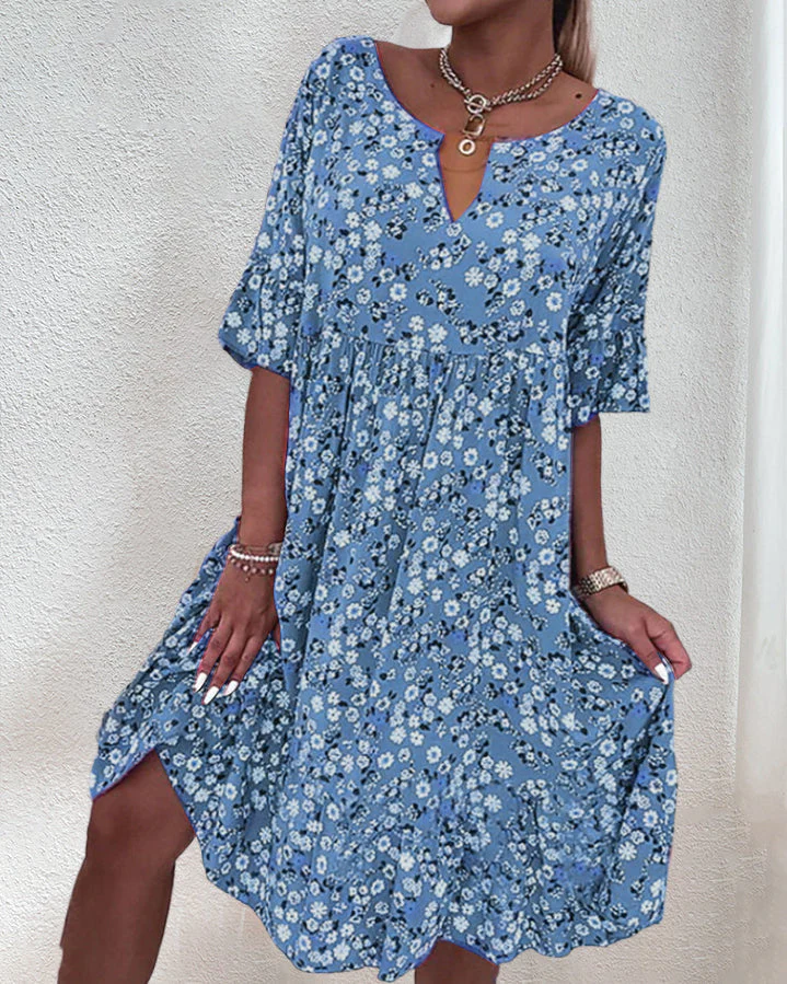 Half Sleeve Dress in Floral Print - Image 6