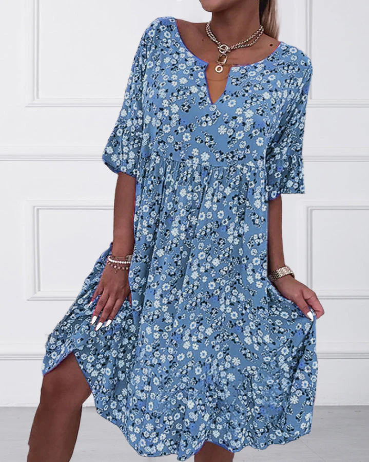 Half Sleeve Dress in Floral Print - Image 7