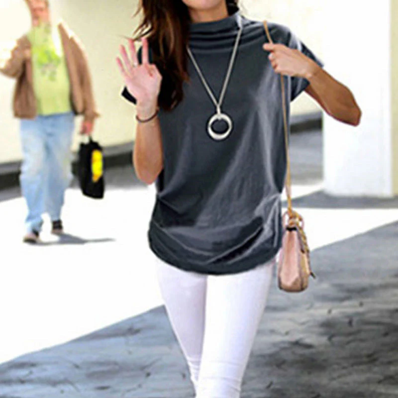 Half Turtleneck Doll Sleeve T-Shirt - Image 5