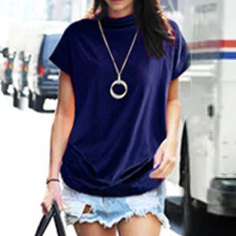 Half Turtleneck Doll Sleeve T-Shirt - Image 7