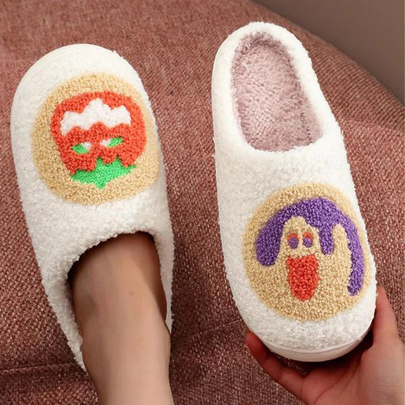 Halloween Cartoon Pattern Plush Slippers - Image 4