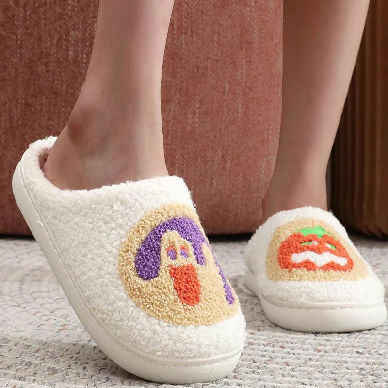 Halloween Cartoon Pattern Plush Slippers - Image 5