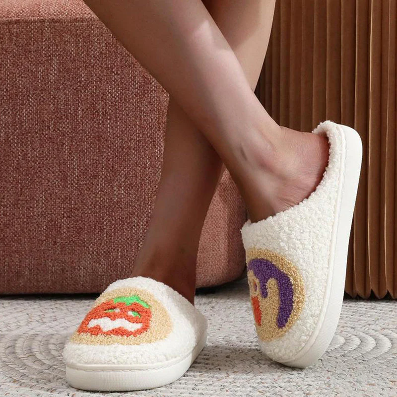 Halloween Cartoon Pattern Plush Slippers - Image 8