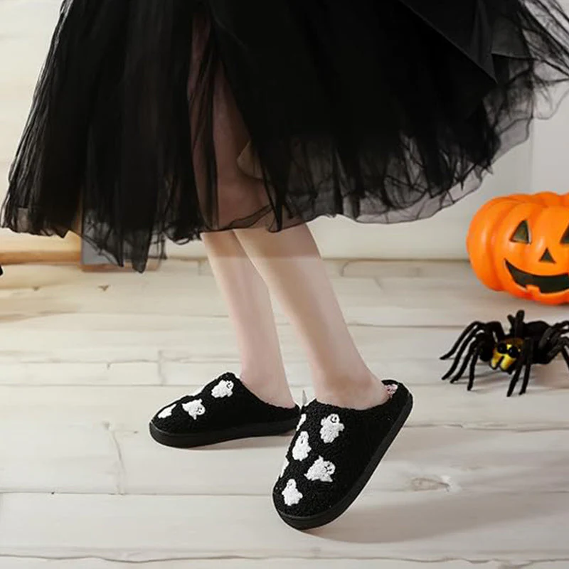 Halloween Ghost Plush Slippers - Image 2