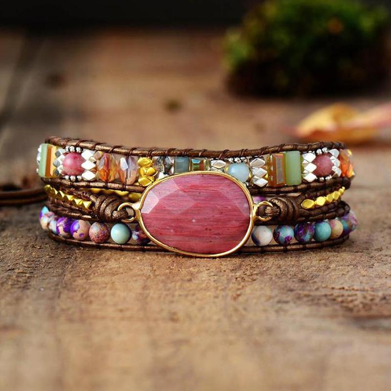 Handmade Natural Stone Wrap Bracelet - Image 5