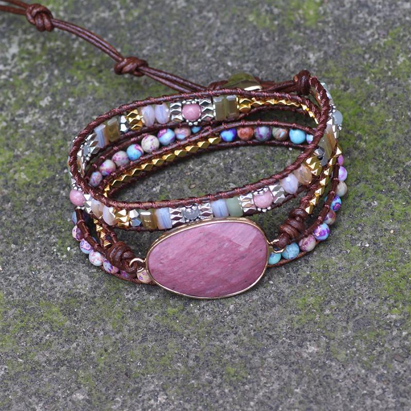 Handmade Natural Stone Wrap Bracelet - Image 7