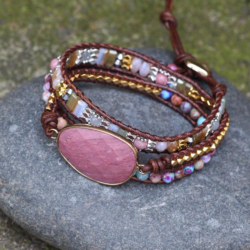 Handmade Natural Stone Wrap Bracelet - Image 8