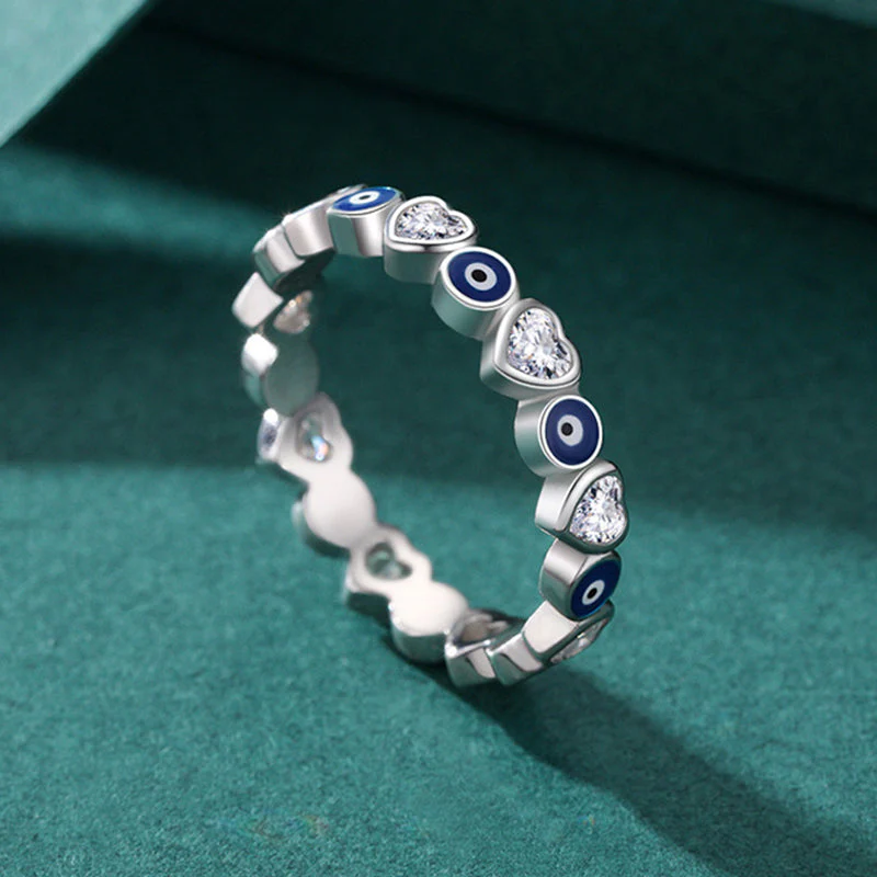 Heart & Evil Eye Ring Band - Image 12
