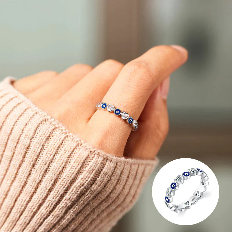 Heart & Evil Eye Ring Band - Image 14