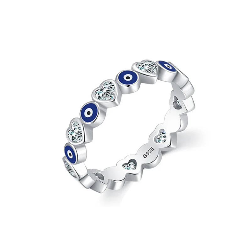 Heart & Evil Eye Ring Band - Image 15