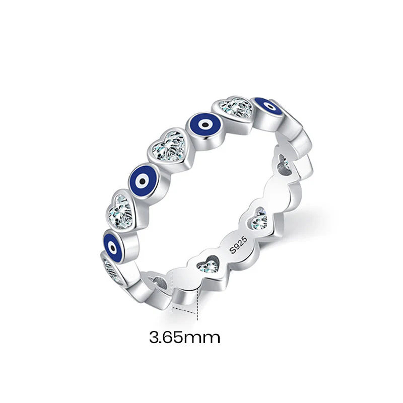 Heart & Evil Eye Ring Band - Image 16