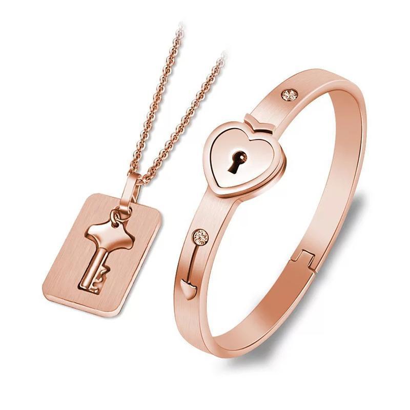 Heart Lock Bracelet & Necklace - Image 5