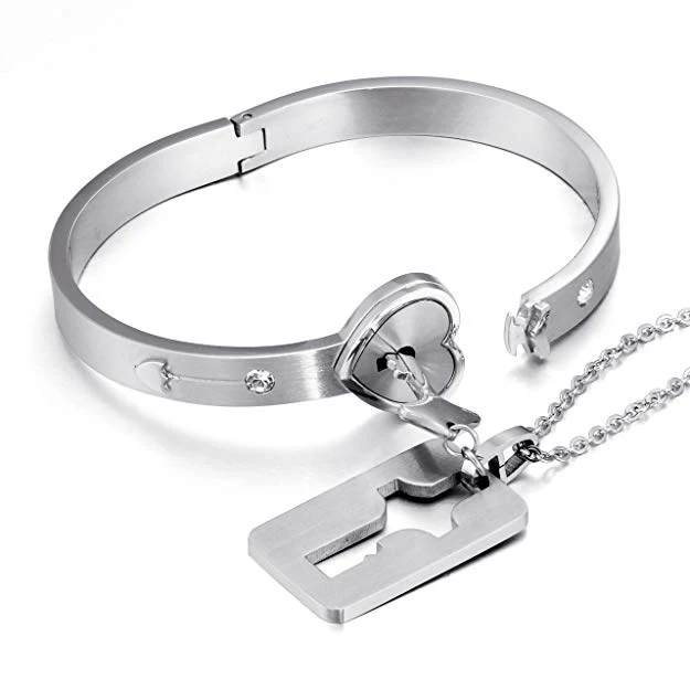 Heart Lock Bracelet & Necklace - Image 6