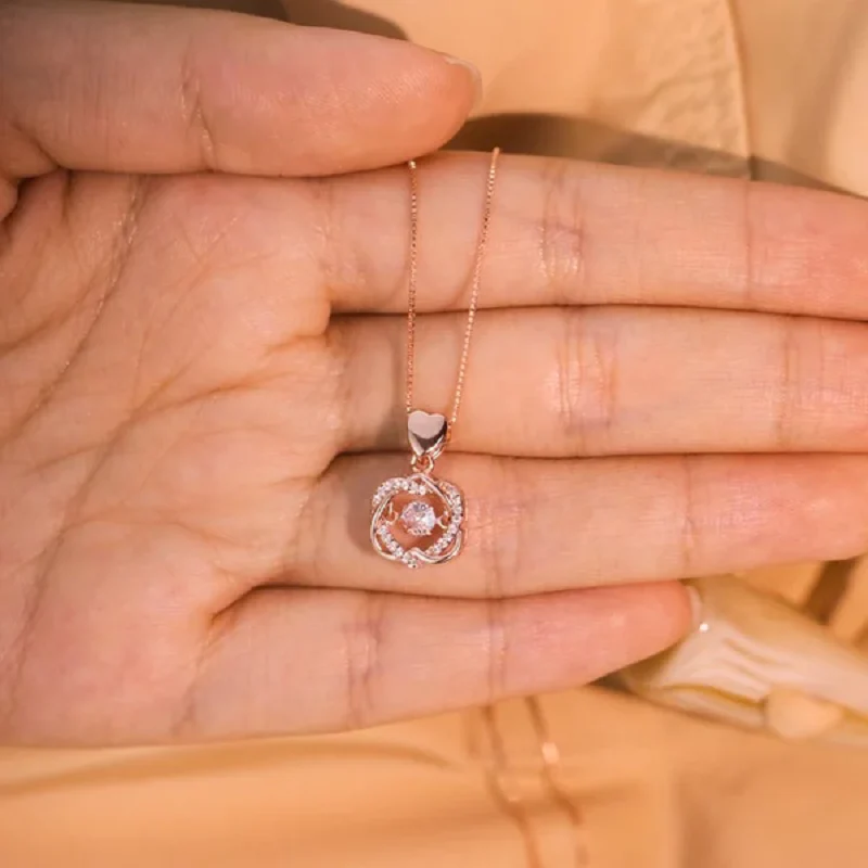 Heart necklace Set with rose - Image 5