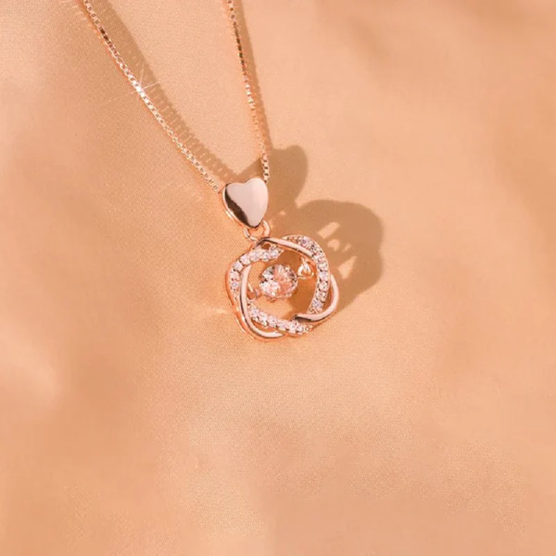 Heart necklace Set with rose - Image 6