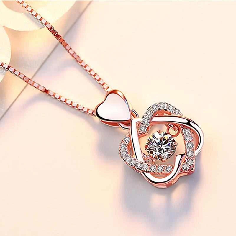 Heart necklace Set with rose - Image 9